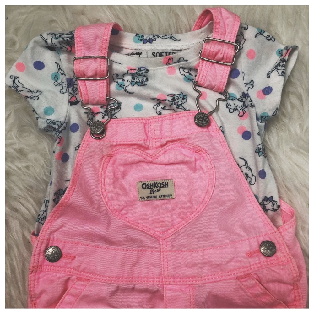 Pink Overall + Dalmatian Tee Set • Oshkosh B’gosh